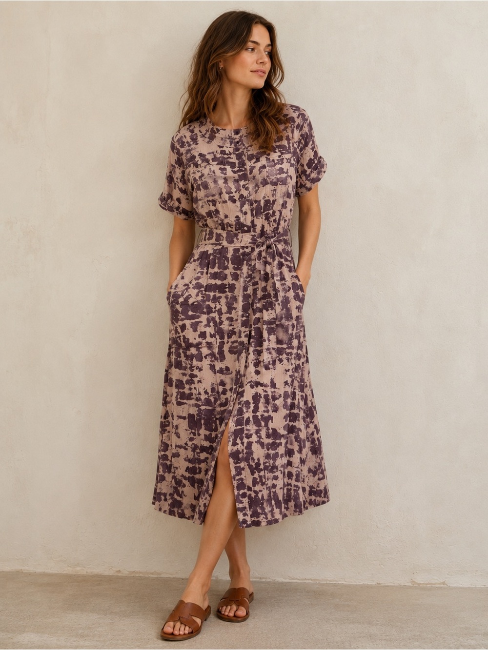 Loreta “Tiny” Tie Dye Midi Shirtdress Size Medium